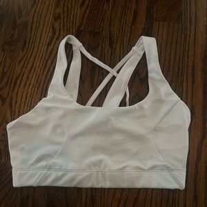 LilyBod white camo sports bra